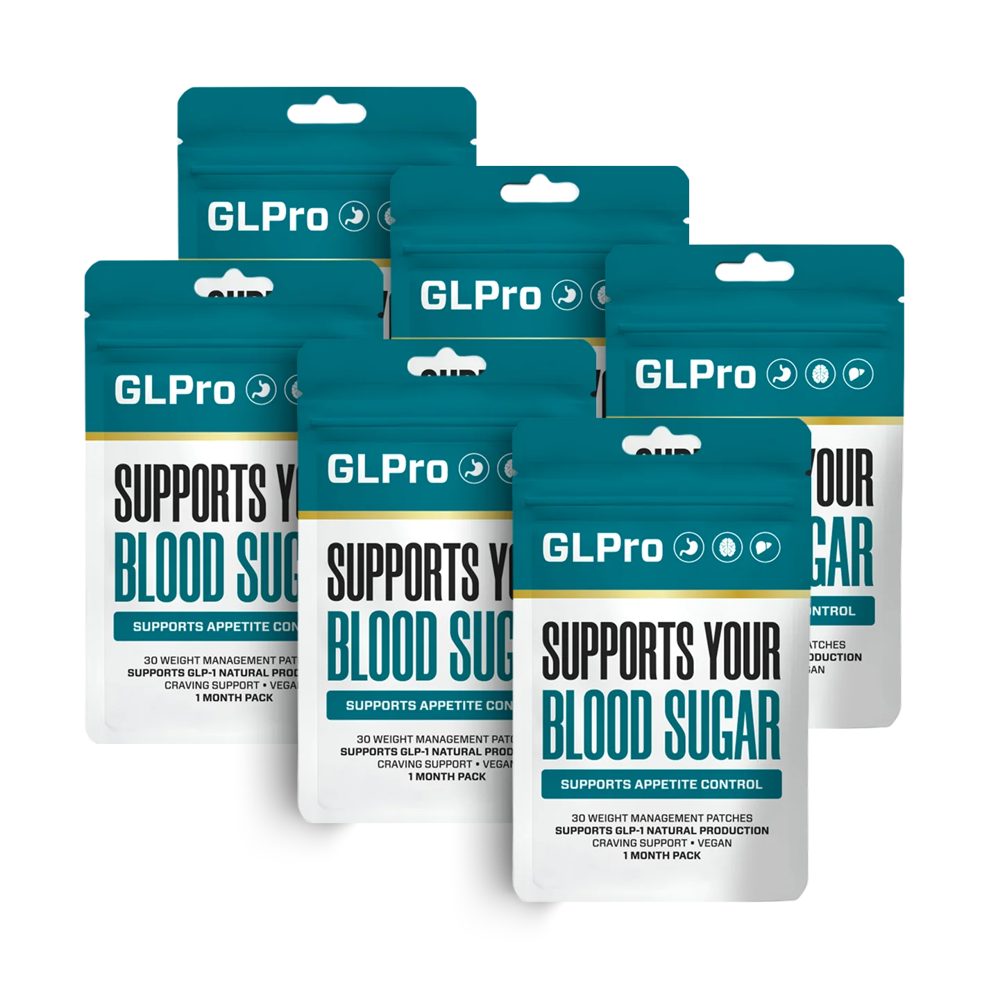 GLPro Patch six pack product packaging