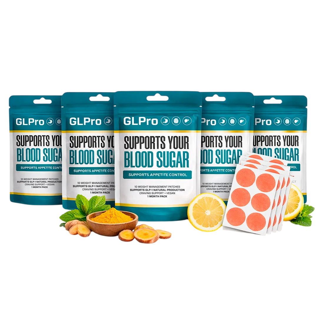 GLPro Patch packaging with botanical ingredients